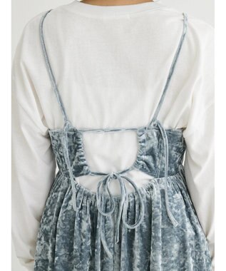 Green Parks ・ＥＬＥＮＣＡＲＥ　ＤＵＥクラッシュベロアキャミチュニック Gray