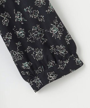 J.PRESS LADIES L 【WEB限定カラーあり・洗える】ラインフラワープリント ワンピース ネイビー系