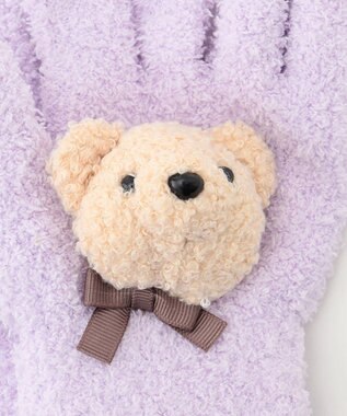 ANY KIDS 立体 アニマル モチーフ 手袋 ラベンダー×クマ