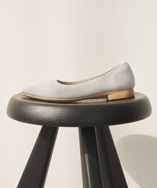 steppi フォルムフィット ポインテッド パンプス シルバーラメ