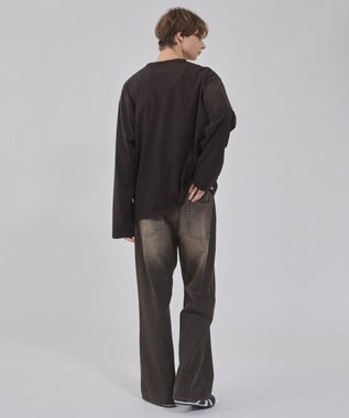 WEGO 【ユニセックス着用ITEM/ウエスト調整可】フレアデニムパンツ デニムブラックソノタ