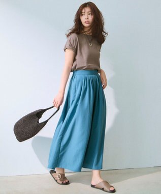 ANY 【手洗い可】ヨーロピアンリネンツイストスリーブブラウス ブラウン