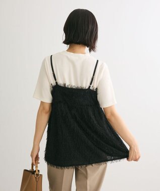 Green Parks ラメフリンジカットキャミソールビスチェ Black