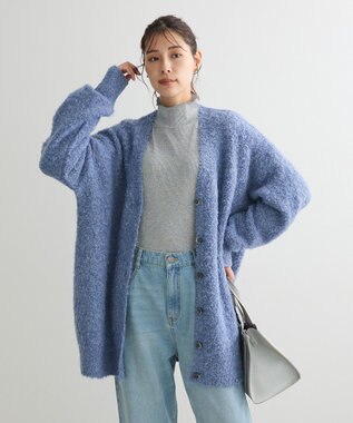 Green Parks ブークレーＶネックミディ丈カーディガン Blue