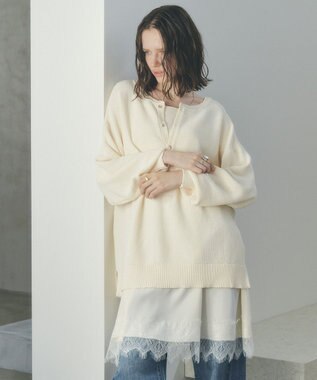 YECCA VECCA レースサテンキャミチュニック Ivory