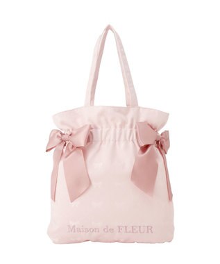 Maison de FLEUR リボンジャカードダブルリボントートバッグ Pink