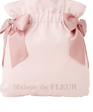 Maison de FLEUR リボンジャカードダブルリボントートバッグ Pink