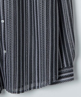 WEGO 【ユニセックス着用ITEM】ストライプメッシュBIGシャツ 柄1