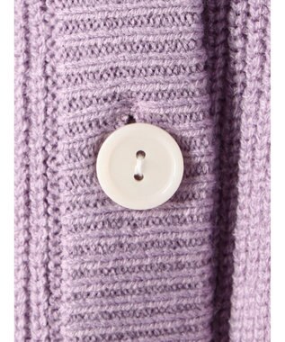 earth music&ecology アンチピリング畦Ｖネックカーディガン Lavender