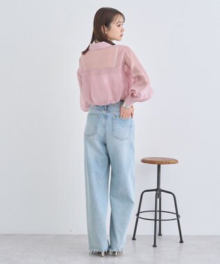 earth music&ecology バルーンシアーショートシャツ Pink