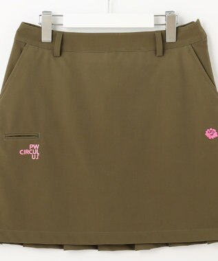 PW CIRCULUS 【WOMEN】【ストレッチ/撥水】インナー付き バックプリーツ スカート カーキ系