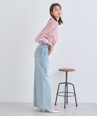 earth music&ecology バルーンシアーショートシャツ Pink