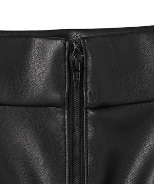 ICB L 【洗える】フェイクレザー ナロースカート ブラック系