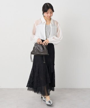 earth music&ecology バルーンシアーショートシャツ Off White