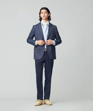 J.PRESS MEN 【ソフトタッチツイスト】ミスティックチェック ジャケット ダルブルー系4
