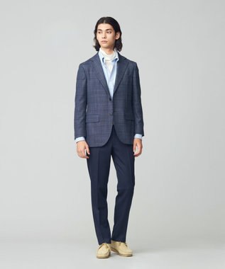 J.PRESS MEN 【ソフトタッチツイスト】ミスティックチェック ジャケット ダルブルー系4