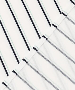 ANY SIS 【接触冷感・吸水速乾・UVケア】エアリードレープスムース フレア袖 ブラウス オフストライプ