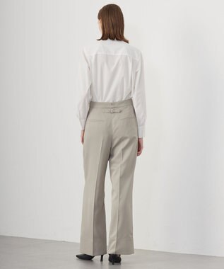 ICB L 【CLASSY.1月号掲載・2WAY・洗える】 クリアサテン ワイドストレートパンツ ベージュ系