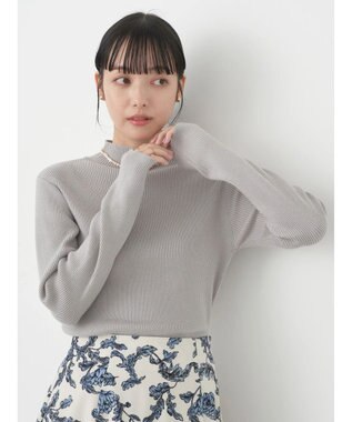 earth music&ecology ハイネックラメニットプルオーバー Gray