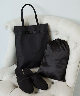 ANY SIS 【WEB・一部店舗限定】リボンヒール スリッパ ブラック