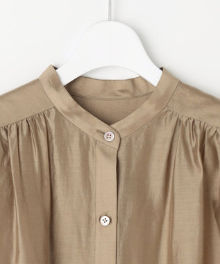 自由区 S エアリーローンプレーン ブラウス ベージュ