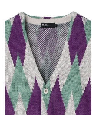 CRAFT STANDARD BOUTIQUE 【男女兼用】アーガイル柄カーディガン2 Purple