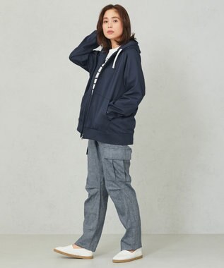 JOSEPH ABBOUD MOUNTAIN 【SPACE／UNISEX】リヨセルリネンシャンブレー パンツ ブルー系