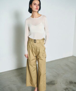 GRACE CONTINENTAL アシンメトリーワークパンツ キャメル