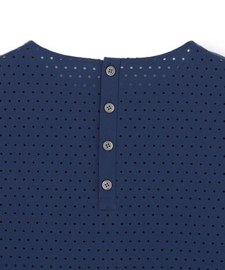 UNFILO L 【セットアップ着用可】FINE MOVE パンチング ドットブラウス ダークブルー