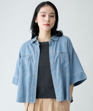 ANY ライトオンスデニムシャツ（セットアップ着用可） ブリーチインディゴ