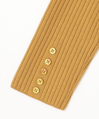 J.PRESS LADIES 針抜きフライス ボトルネック リブ カットソー イエロー系