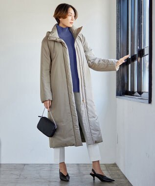 ICB L パディングロングコート アッシュカーキ系
