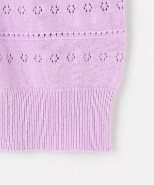 組曲 KIDS 【150-160㎝】フラワーアイレット カーディガン ラベンダー系