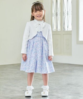 ANY KIDS リボン付きスタンドカラーブラウス ホワイト