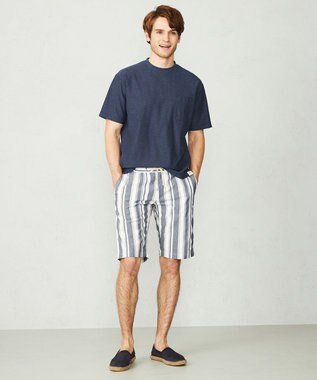 JOSEPH ABBOUD MOUNTAIN 【SPACE／UNISEX】オーガニックコットンスラブプレーティング天竺 Tシャツ ブルー系