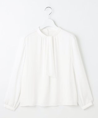 J.PRESS LADIES ジョーゼット モックネック カットソー ホワイト系