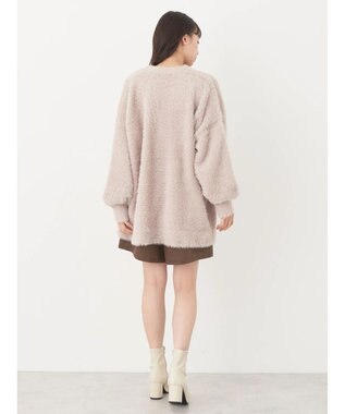 earth music&ecology ロングシャギーＶネックカーディガン Beige