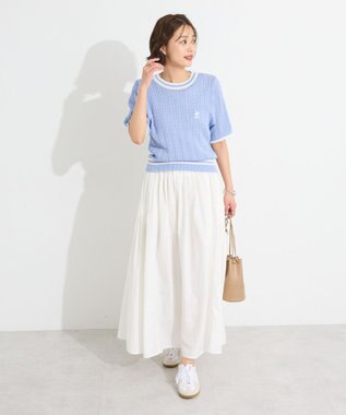 CRAFT STANDARD BOUTIQUE インド綿サイドタック切り替えスカート White