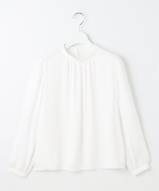 J.PRESS LADIES ジョーゼット モックネック カットソー ホワイト系