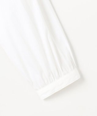 J.PRESS LADIES L BEZコットンナイロン ストライプ フリル襟 ブラウス ホワイトドビー系