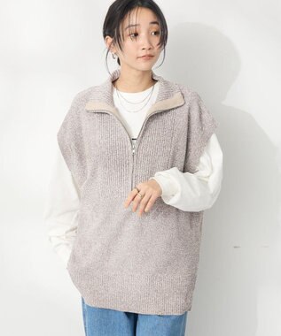 CRAFT STANDARD BOUTIQUE モールニットジップベスト Beige