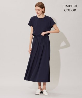 ICB 【接触冷感・UVカット・速乾・洗える】マットスキューバ フレアスカート ネイビー系［WEB限定］