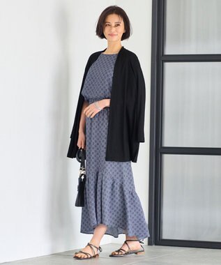 自由区 【洗える・XSサイズあり】アラベスクプリント ブラウス ブーケンビリア