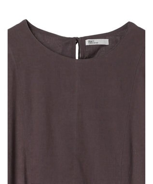 CRAFT STANDARD BOUTIQUE インド綿パフスリーブギャザーワンピース Purple