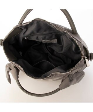 UNBILLION カシュカシュ cachecache / 下がりリボンナイロン2wayミニトートバッグ GY