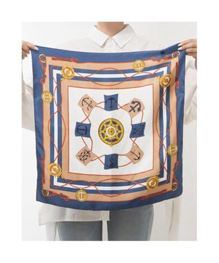 UNBILLION カカトゥ kakatoo / マリンガーランド柄シルクスカーフ ネイビー