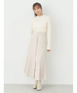 earth music&ecology フロントボタンスカート Beige