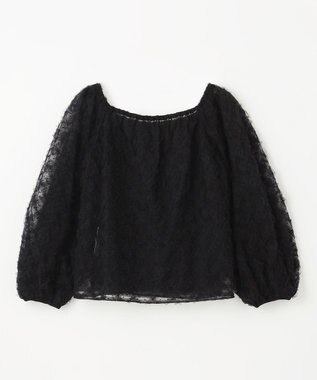 GRACE CONTINENTAL チュール刺繍トップ ブラック