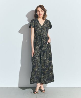 GRACE CONTINENTAL ラインプリントオールインワン ブラック