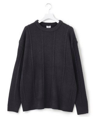 J.PRESS YORK STREET 【UNISEX】ケーブルプルオーバー ニット グレー系